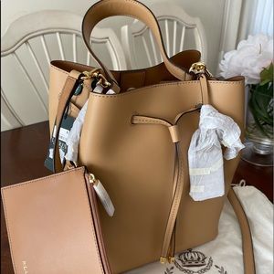 Ralph Lauren leather drawstring bag